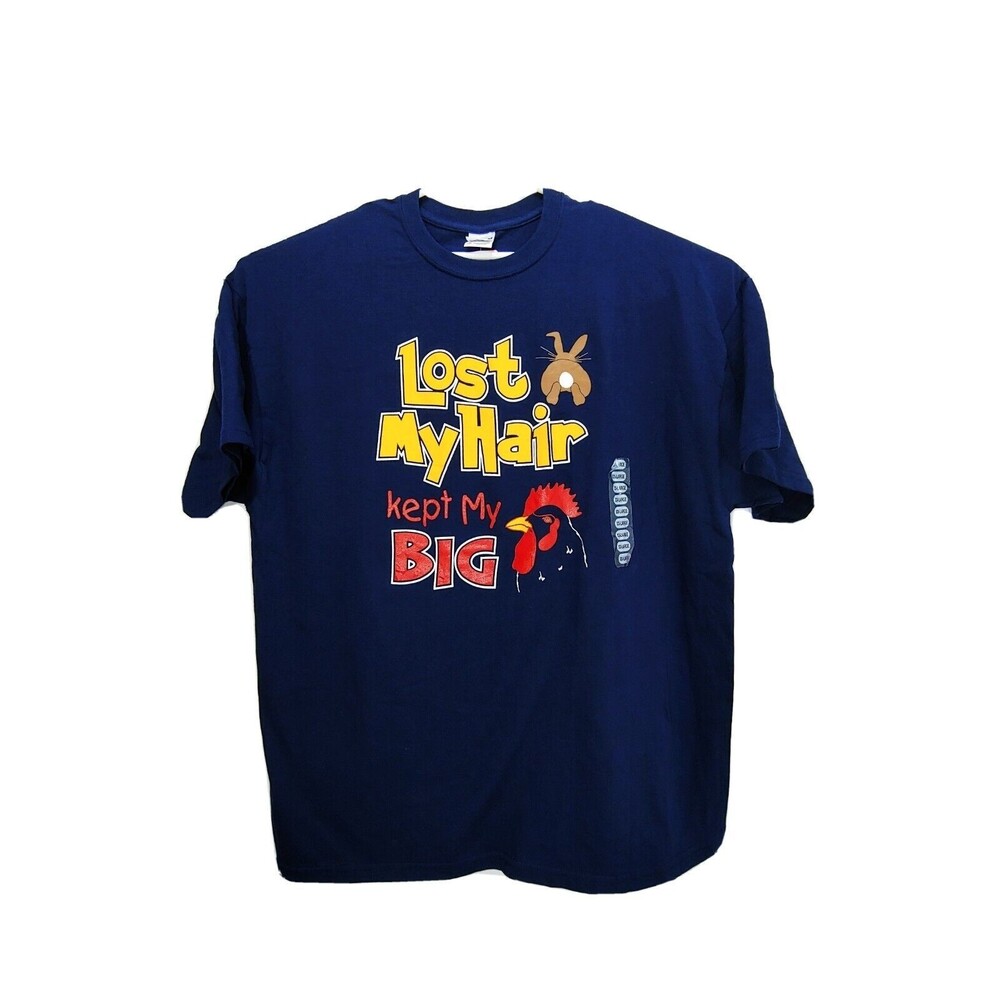 Lost My Hair KEPT MY BIG C**K T Shirt Funny Bald Old Man Joke Mens XXL New